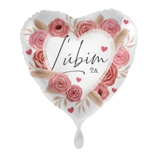 Fóliový balónek srdce Ľúbim Ťa SK 43 cm
