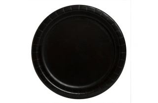 EKO Talířky papírové - černé 18cm, 8ks