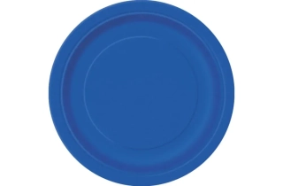EKO Talířky papírové - královsky modré 18cm 8ks