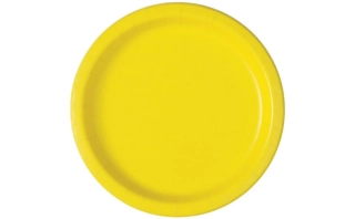 Papírové talíře neonově žluté 18cm 8ks