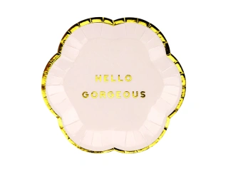 Talířky papírové růžové "Hello Gorgeous" 13cm, 6ks