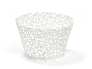 Košíček na cupcake 5.5 x 8.5cm, bílý 10ks
