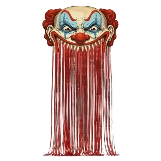 Dekorace na dveře Halloween Freak Show Klaun 89 × 145 cm