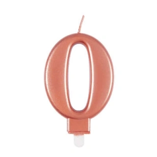 Svíčka dortová rosegold metalická 0