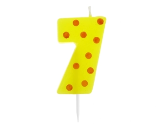 Svíčka dortová TEČKY "7" 6cm