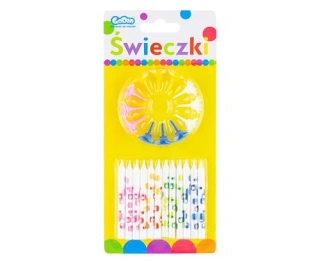 Svíčky dortové bílé s potiskem 6,3cm / 12ks