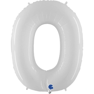 Fóliová číslice - bílá lesklá 0 - 102 cm