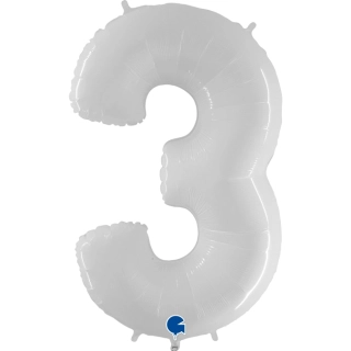 Fóliová číslice - bílá lesklá 3 - 102 cm