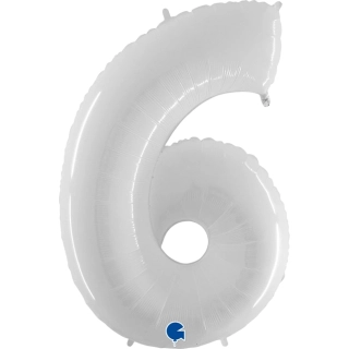 Fóliová číslice - bílá lesklá 6 - 102 cm