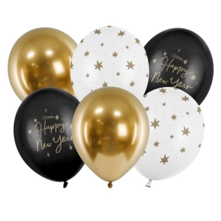 Latexové balonky Happy New Year 6ks