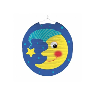Závěsný lampion kulatý modrý měsíc