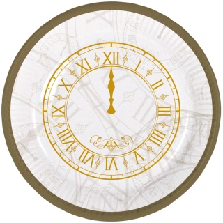 Papírové talířky Happy New Year 18 cm - 8 ks