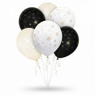 Latexové balónky zlaté hvězdičky 6 ks