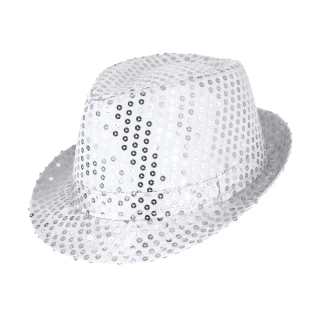 Klobouk stříbrný s flitry