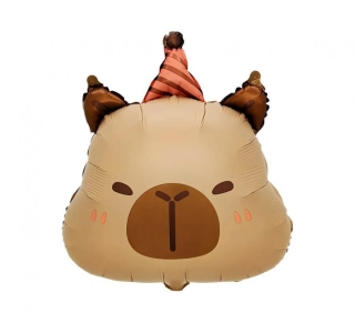 Foliovy balonek kapybara s čepičkou 48 cm