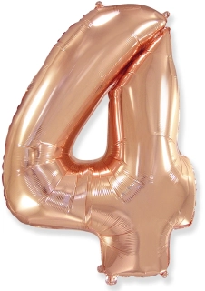 Foliová číslice - rosegold 4 - 102 cm