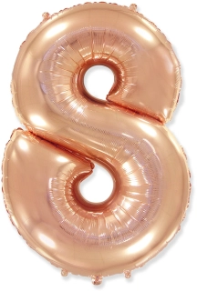 Foliová číslice - rosegold 8 - 102 cm