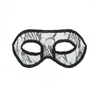 Černá škraboška s krajkou