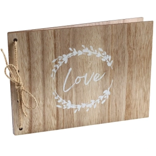 Svatební kniha hostů dřevěná Love