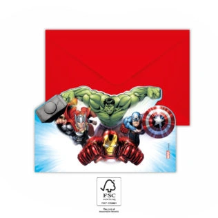 EKO Pozvánky a obálky Avengers (Marvel) 6ks
