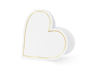 Jmenovky ke svatebnímu stolu - Srdce se zlatým okrajem 10 ks