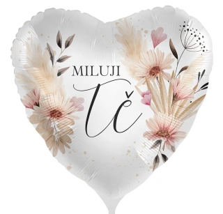 Fóliový balónek Miluji tě - Ty a já CZ - 43cm