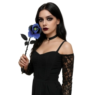 Dekorace na Halloween Modrá květina s okem