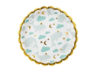 Papírové talíře s velrybami 18 cm - 6 ks