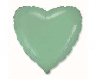 Foliový balonek srdce macaron mint 45 cm - Nebalený