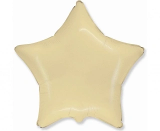 Foliový balonek hvězda vanilková 45 cm - Nebalený