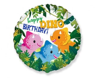 Foliový balonek Dino - Happy Birthday 45 cm - Nebalený