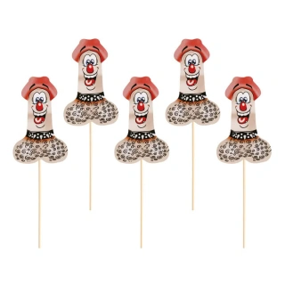 Dekorace na dort Veselý penis 12,5 cm - 6 ks