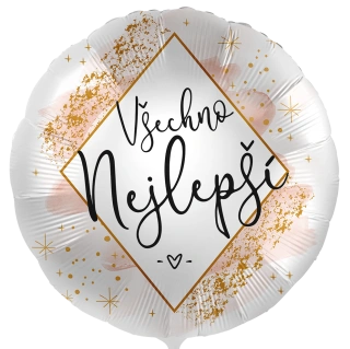 Fóliový balónek Všechno nejlepší CZ 43cm - Luxus blash