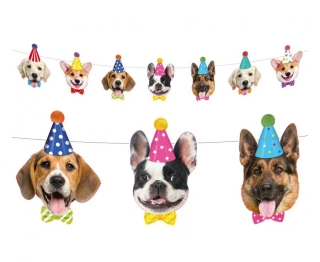 Papírová girlanda - Narozeninoví pejsci 250 cm
