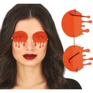 Brýle na Halloween krvavé kapky červené