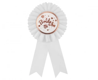 Odznak bílý - Bride to Be 8 x 16 cm