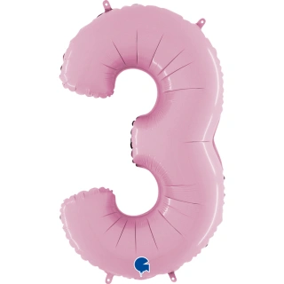 Číslice 3 pastelová růžová (66cm,26")
