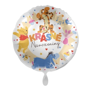 Fóliový balónek Medvídek Pú, Krásné Narozeniny CZ - 43 cm