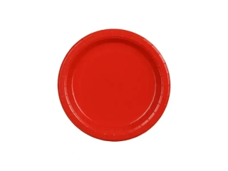 Papírové talíře červené 18 cm – 6 ks