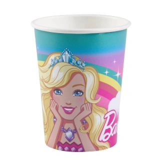 Kelímky papírové - Barbie 250ml, 8 ks