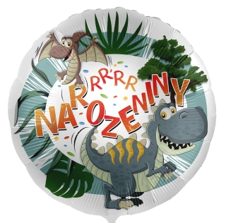 Fóliový balónek Dinosauří narozeniny CZ - 43cm