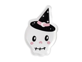Papírové talíře Halloween - roztomilá lebka 27 cm 6 ks