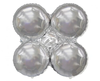 Fóliový nafukovací podstavec pro balónky velký stříbrný