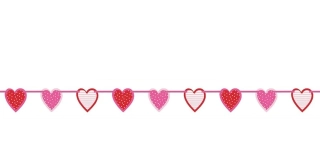 Papírová girlanda srdíčka 2m