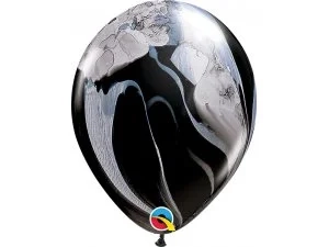 1"/28cm Balónek Qualatex mramor černo-bílý 1ks