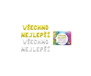 Set "Všechno nejlepší" zlatý - fóliové balónky