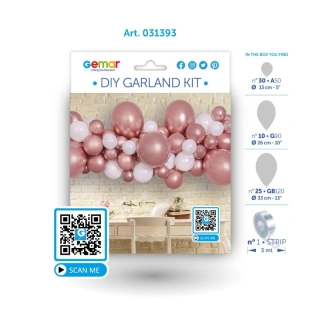 Balónková girlanda SHINY bílo-rosegold