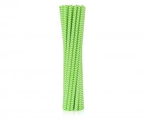 BIO brčka papírová limetkově zelené zig zag 12 ks