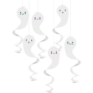 Závěsné spirály Halloween - duchové 6 ks