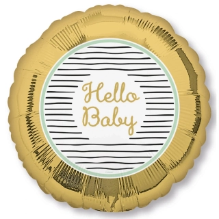Fóliový balónek Hello Baby zlatý 43 cm 